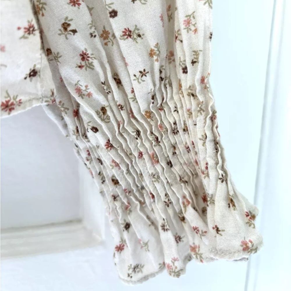 DOEN HARDY PINTUCK COTTON + VISCOSE FLORAL BLOUSE SIZE XXS - Picture 8 of 13